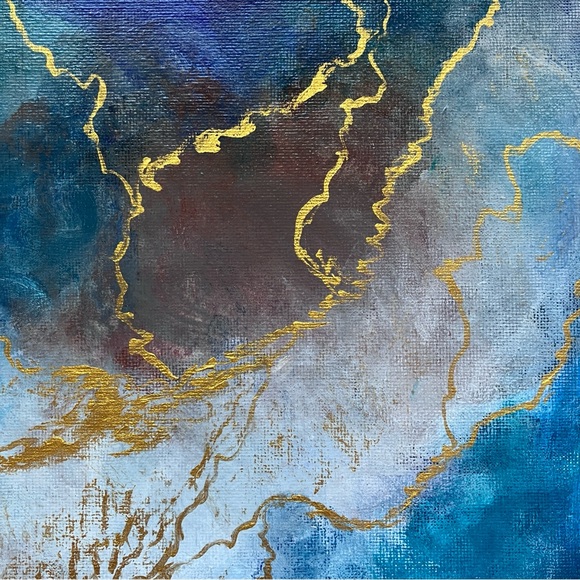 Abstract Angel in Flight Acrylic Spiritual Original Wall Art Painting, 9x12" - Picture 3 of 9